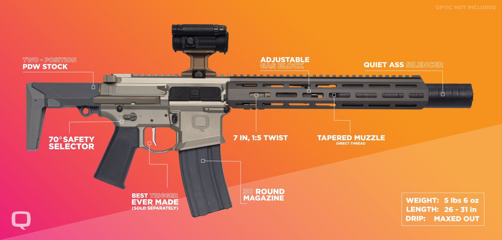 All American Armory - Q Honey Badger SD