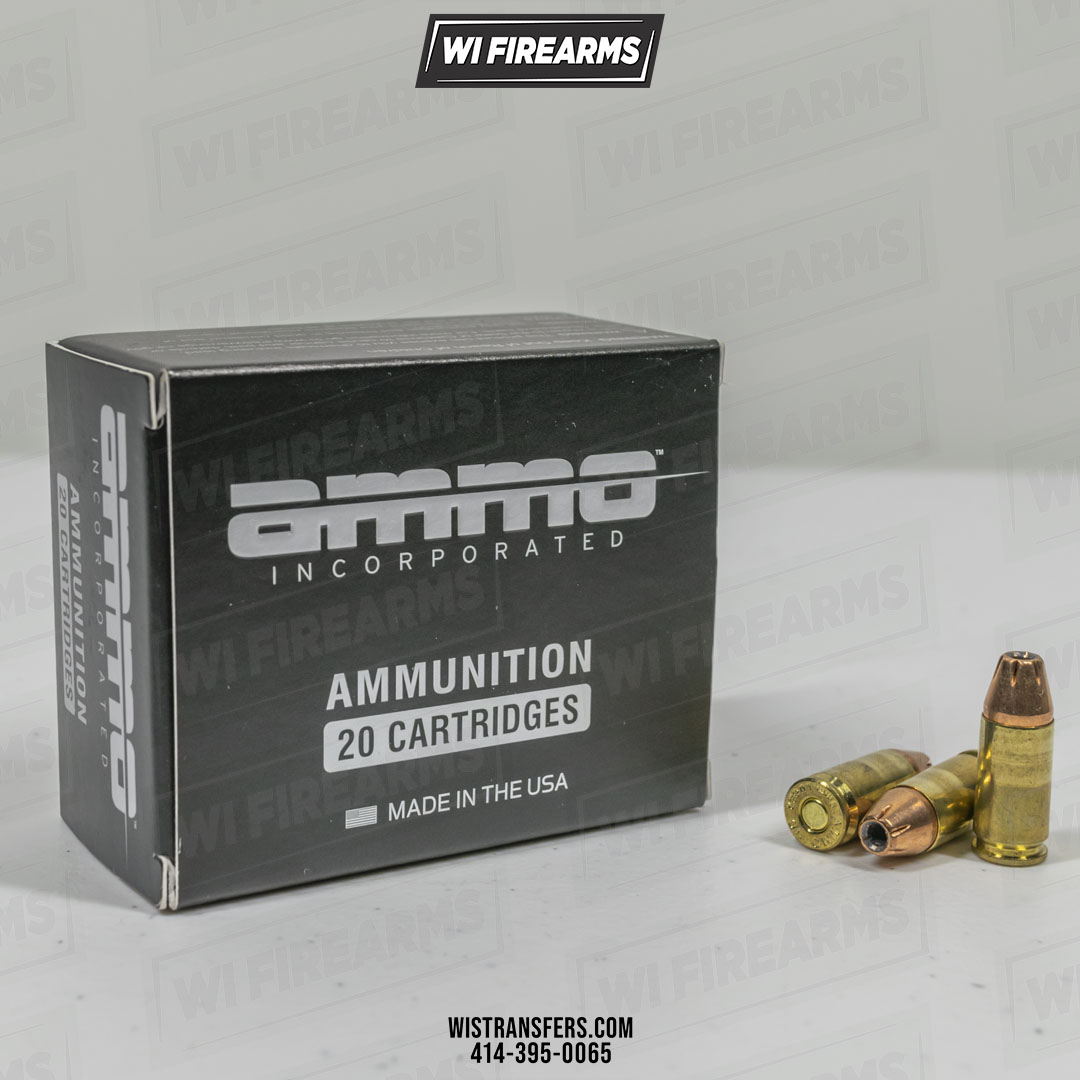 AMMO, Inc. 9mm Luger, 115Gr, JHP, 20-rd Box