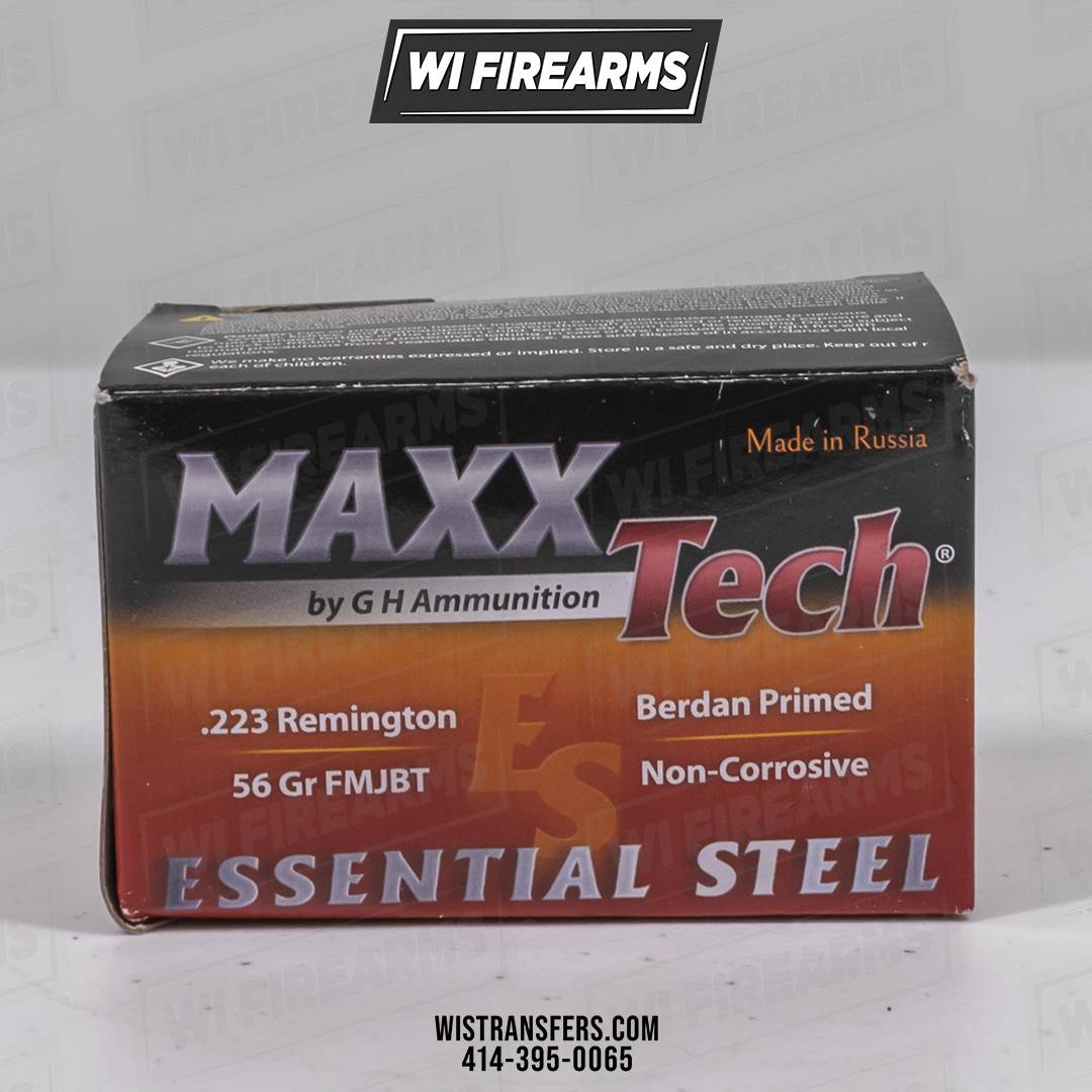 MaxxTech Essential Steel, .223 Rem, 56Gr, FMJ, 20-rd Box