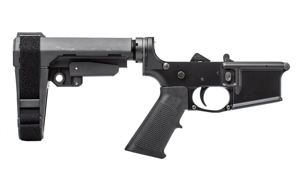 AR15 Pistol Complete Lower Receiver with SB Tactical SBA3 Brace East