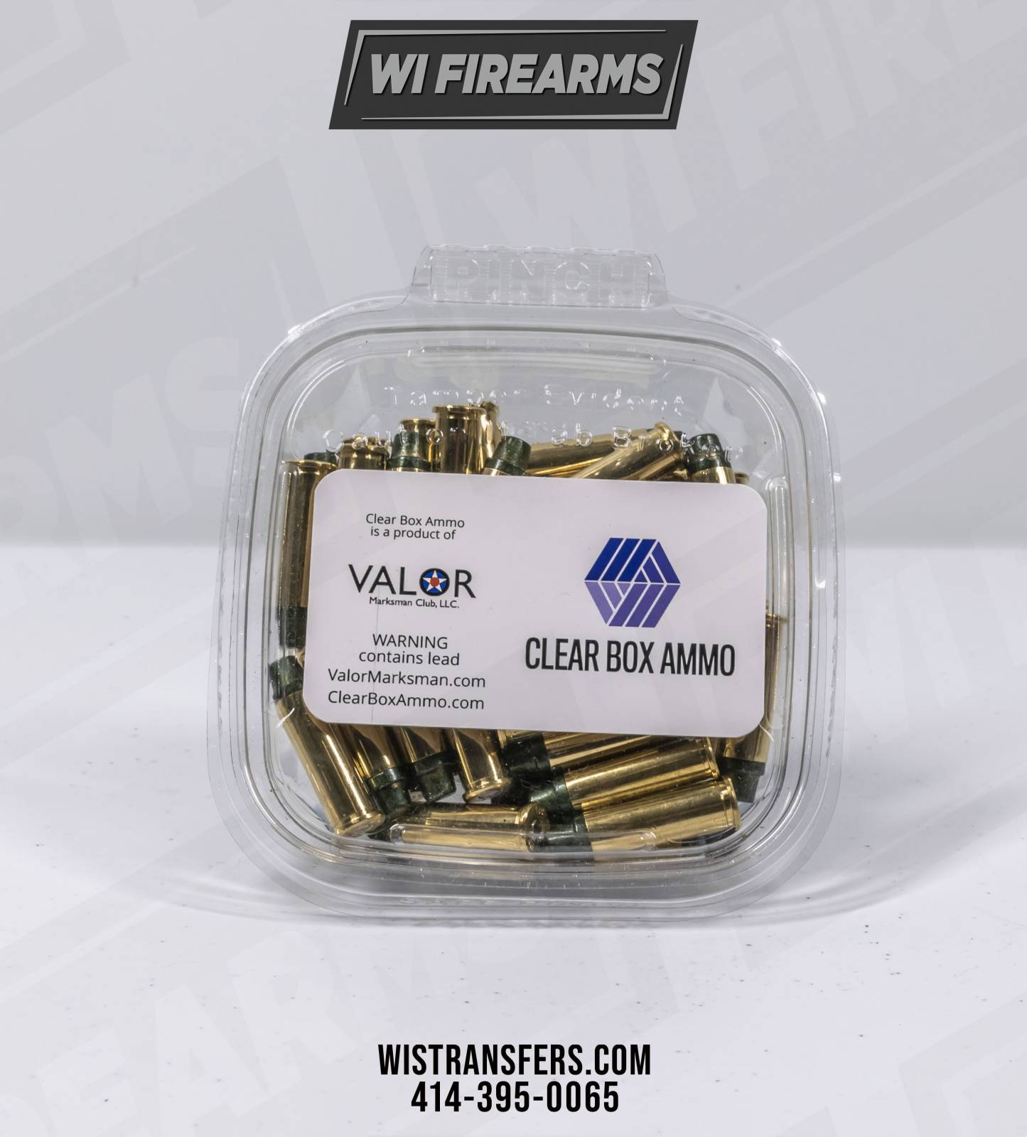 Valor Ammunition Clear Box, .38 Special, 158Gr, TPJ, 50-rd
