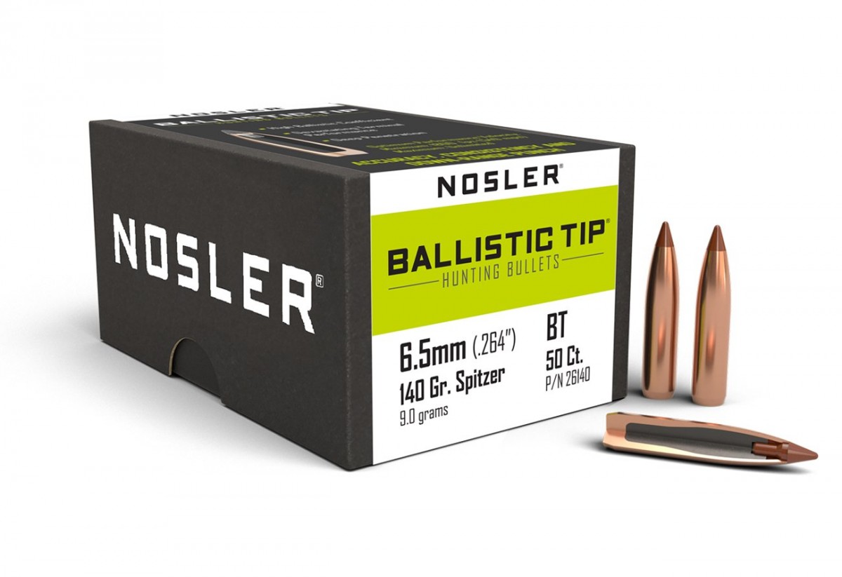 Nosler 26140 Ballistic Tip Hunting 6.5mm .264 140 GR Spitzer Point 50 Per B-img-2