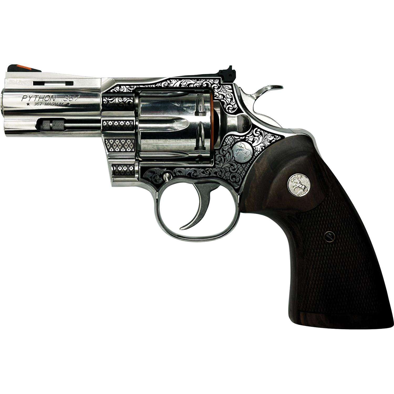 Colt Python 357 Mag 3in Brl Stainless Filigree Frame And Barrel Revolvers At 1186