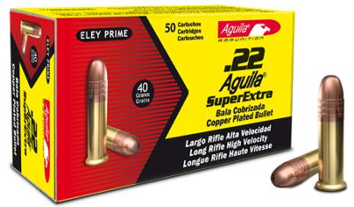 Aguila 1B222328 Standard High Velocity 22 LR 40 gr Copper-Plated Solid Poin-img-1