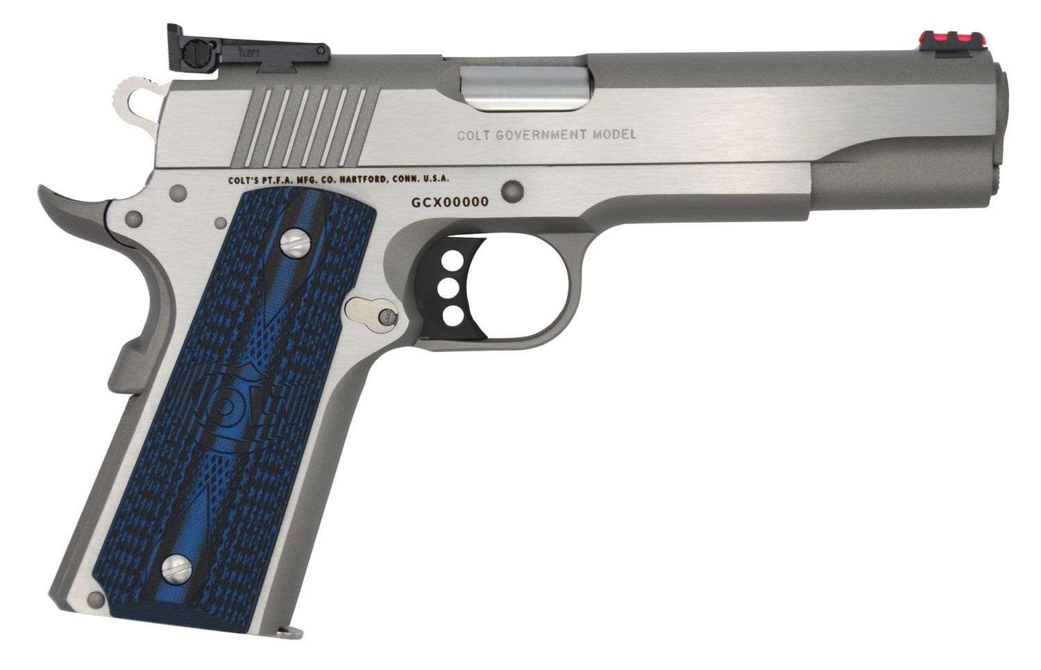 New Colt Gold Cup Lite 38 Super 5" Stainless Blue G10-img-1