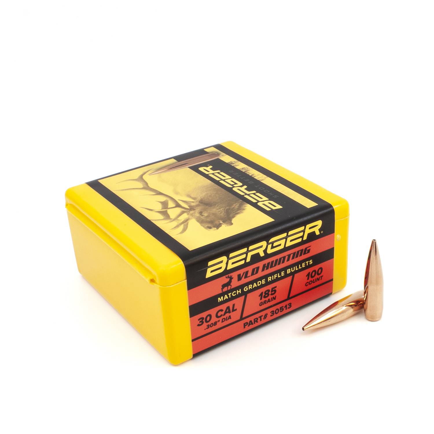 Berger Bullets 30513 Hunting 30 Cal .308 185 gr Very Low Drag (VLD) 100 Per-img-0