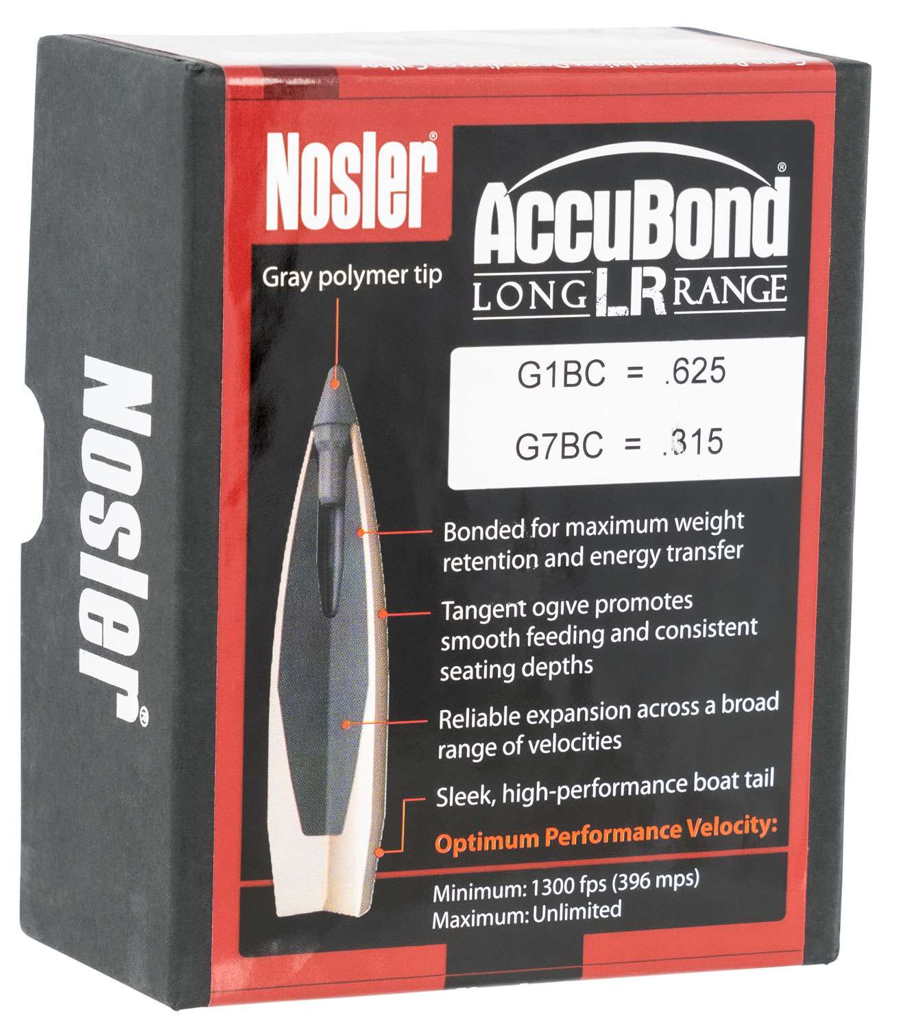 Nosler Accubond Long Range 6.5mm .264 142 gr Spitzer Point 100 Per Box-img-1