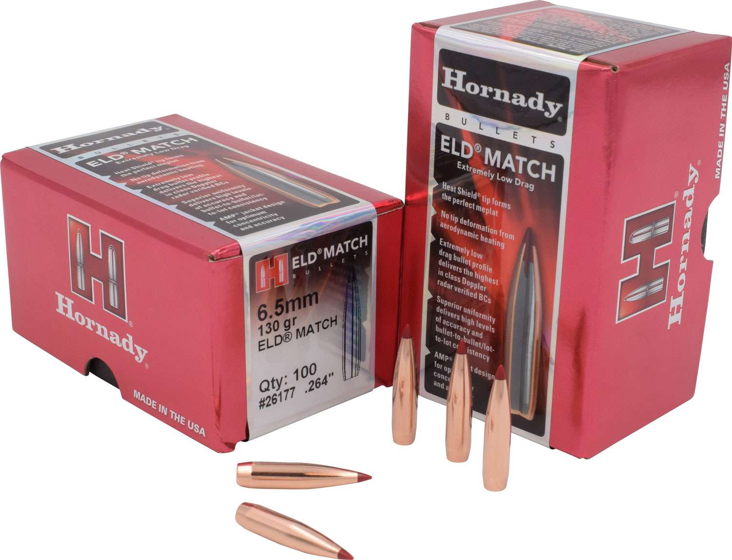 Hornady 26177 ELD Match 6.5mm .264 130 gr Extremely Low Drag-Match 100 Per-img-1