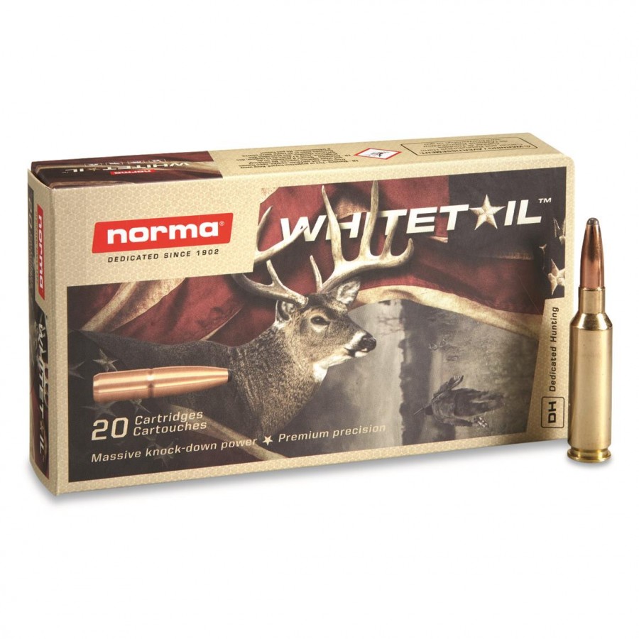 Norma Whitetail Ammunition 270 Winchester 130 Grain Jacketed Soft Point Box-img-0