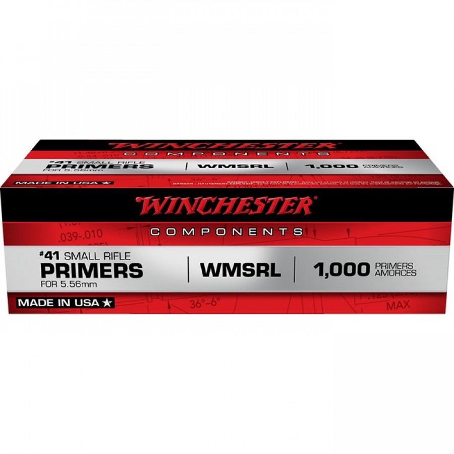 Winchester Small Rifle 5.56mm NATO-Spec Military Primers #41 Box of 1000 (1-img-1