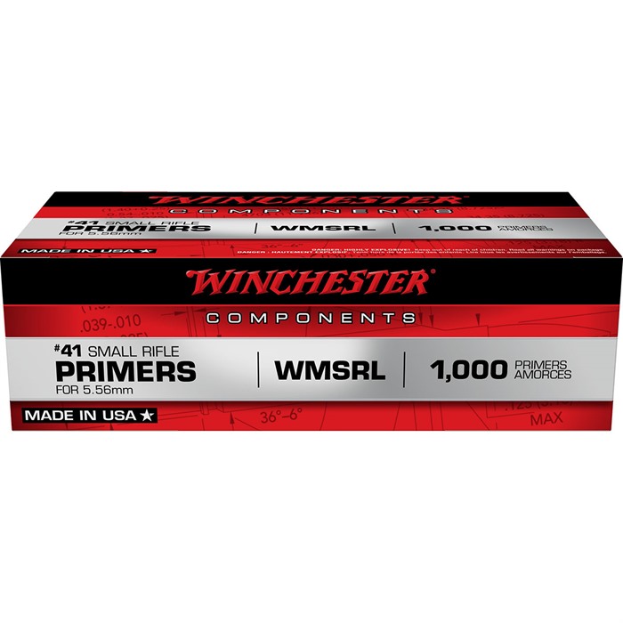 Winchester Small Rifle 5.56mm NATO-Spec Military Primers #41 Box of 1000 (1-img-0
